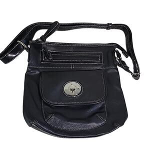 Mondani New York Black Leather Shoulder Bag Purse